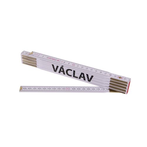 Metr skládací 2m VÁCLAV (PROFI, bílý, dřevo)