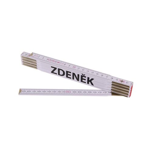 Metr skládací 2m ZDENĚK (PROFI, bílý, dřevo)