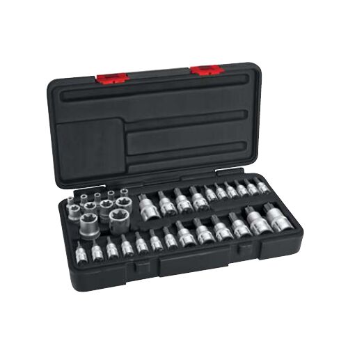 1/4´´, 3/8´´ a 1/2´´ Sada hlavic VIGOR TORX, 34-dílná, HAZET V1781