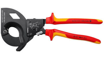 Kleště na kabely 315 mm, rohatka se západkou, izolované 1000V, Knipex 9536315A Kleště na kabely 315 mm, rohatka se západkou, izolované 1000V, Knipex 9536315A