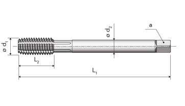 Závitník tvářecí s mazací drážkou DIN 2174/C M16 6GX HSSE/TiN, A80 N 6GX TIN (1)